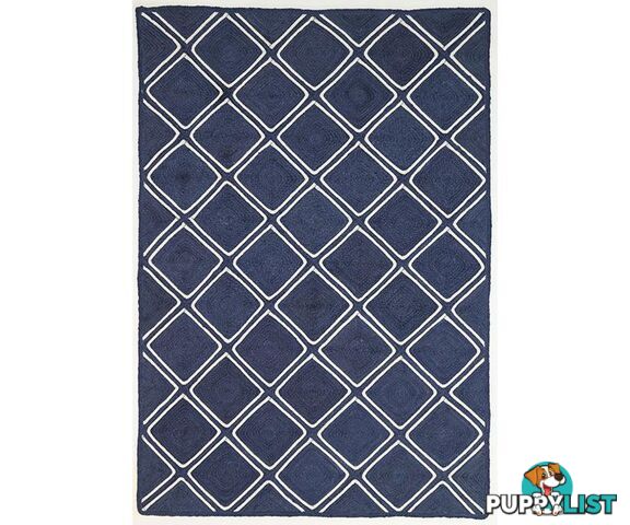 Artisan Natural Parquetry Navy Rug - Unbranded - 9476062046484