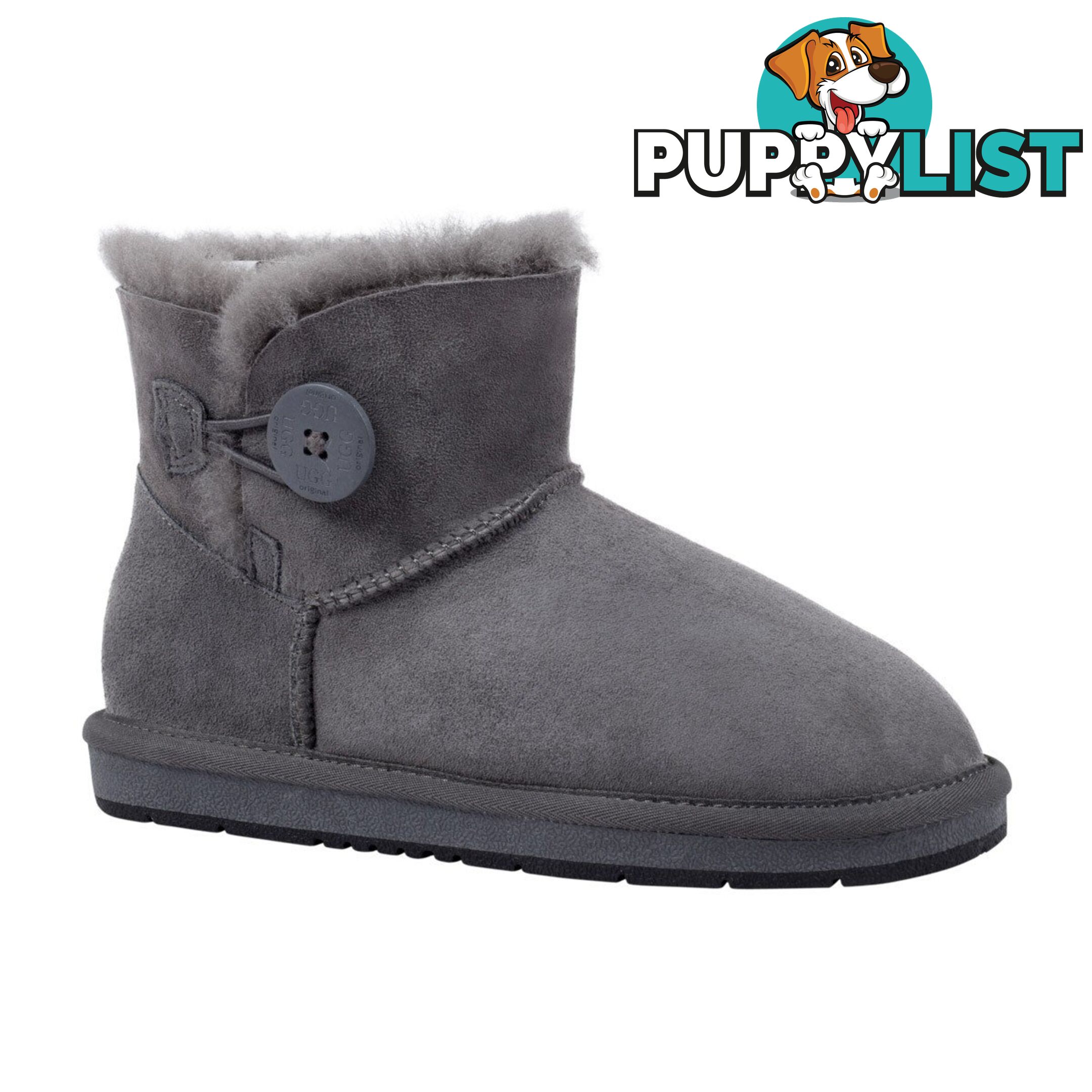 UGGS Mini Button Sheepskin Clove 5883 Unisex Grey - UGG - 822427509528