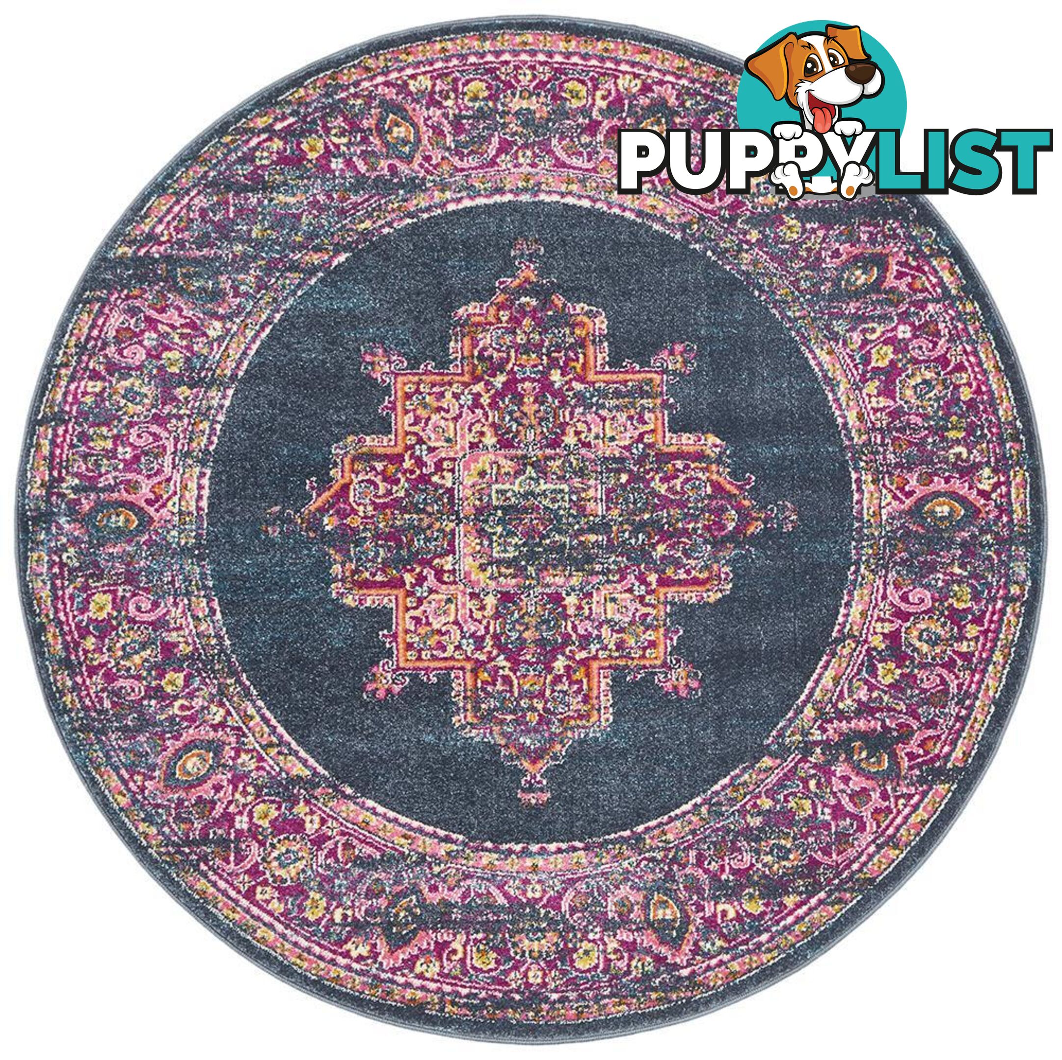 Babylon Round Donanma Mavi Rug - Unbranded - 9375321875899