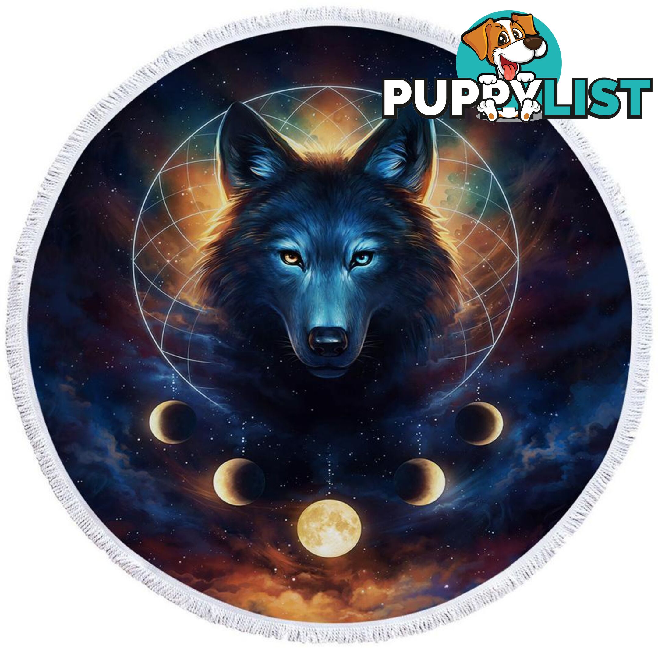 Moon Wolf Beach Towel - Towel - 7427046311403