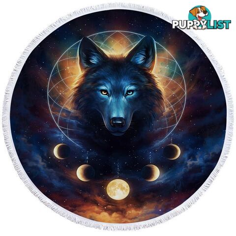 Moon Wolf Beach Towel - Towel - 7427046311403