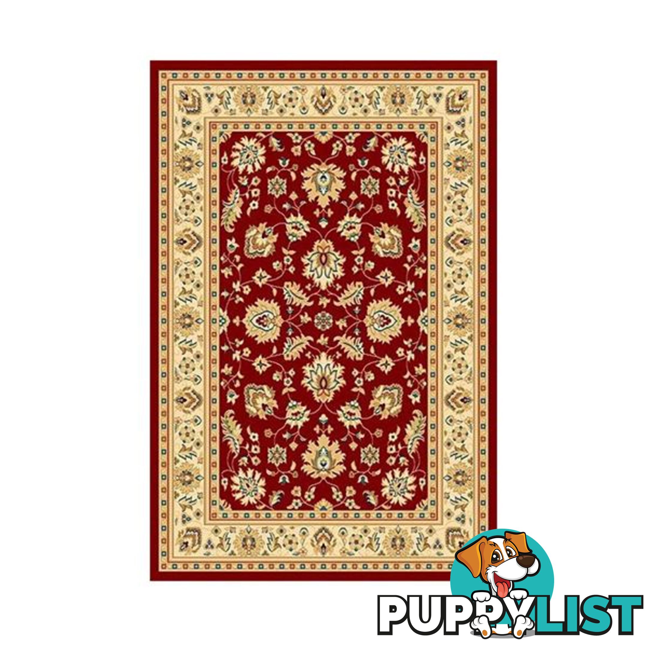 Marakesh Red Ivory Frieze Traditional Rug - Unbranded - 7427046168274