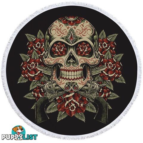 Skull Guns and Roses Beach Towel - Towel - 7427046320771