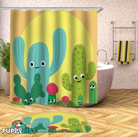 Friendly Cactus Shower Curtain - Curtain - 7427046087018