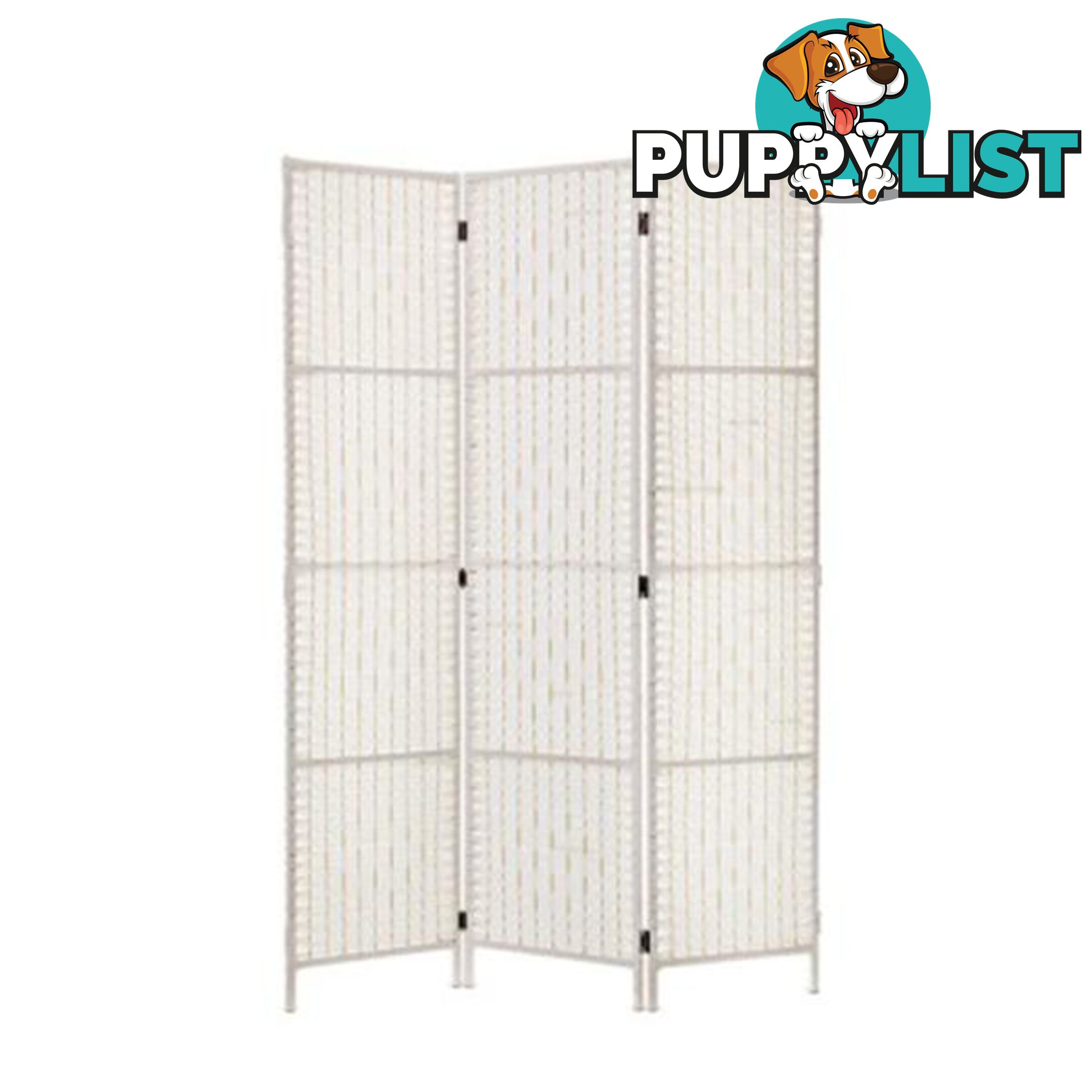 Room Divider Screen Privacy Rattan Timber Fold Woven Stand White - Artiss - 9355720051223