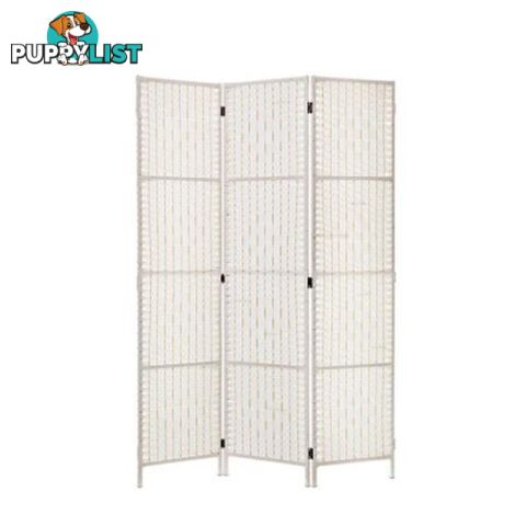 Room Divider Screen Privacy Rattan Timber Fold Woven Stand White - Artiss - 9355720051223