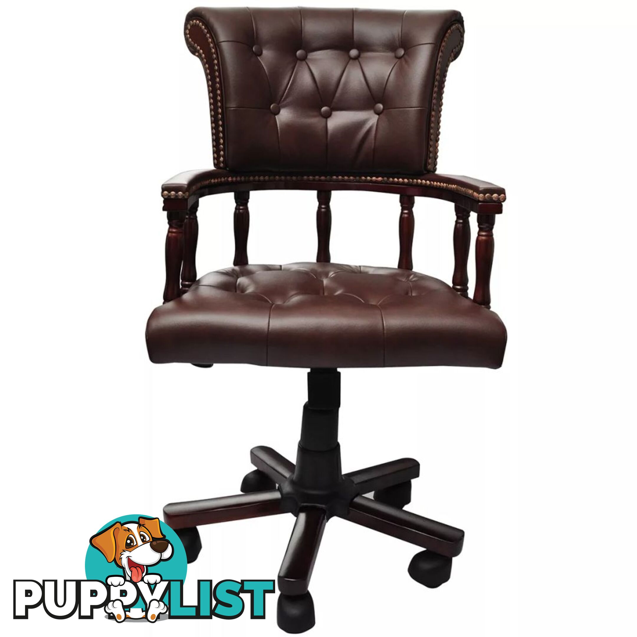 Chesterfield Captains Swivel Office Chair - Brown - Chesterfield - 4326500413208