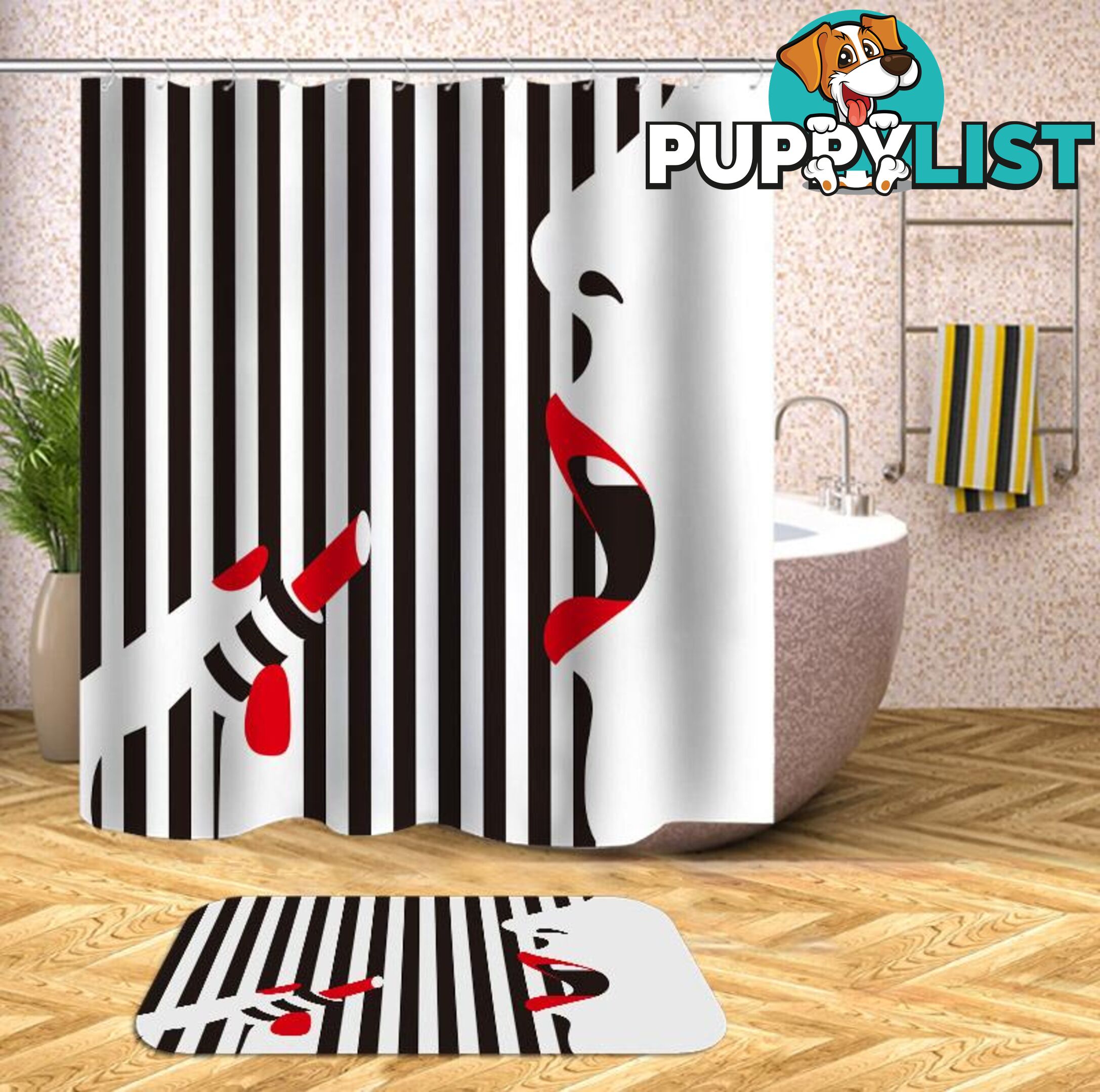 Wearing Red Lipstick Shower Curtain - Curtain - 7427045959699