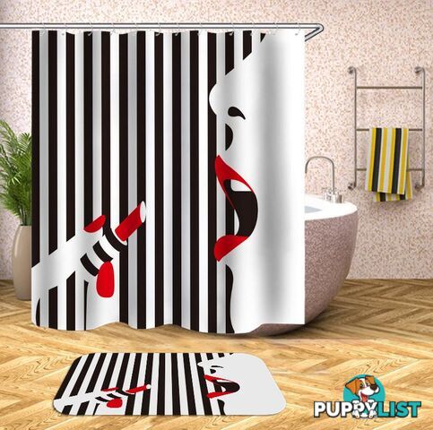 Wearing Red Lipstick Shower Curtain - Curtain - 7427045959699