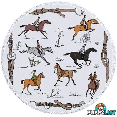 Horse Riding Pattern Beach Towel - Towel - 7427046339438