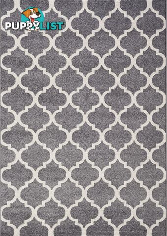 LORENZA GREY TRELLIS RUG - Unbranded - 7427046339025