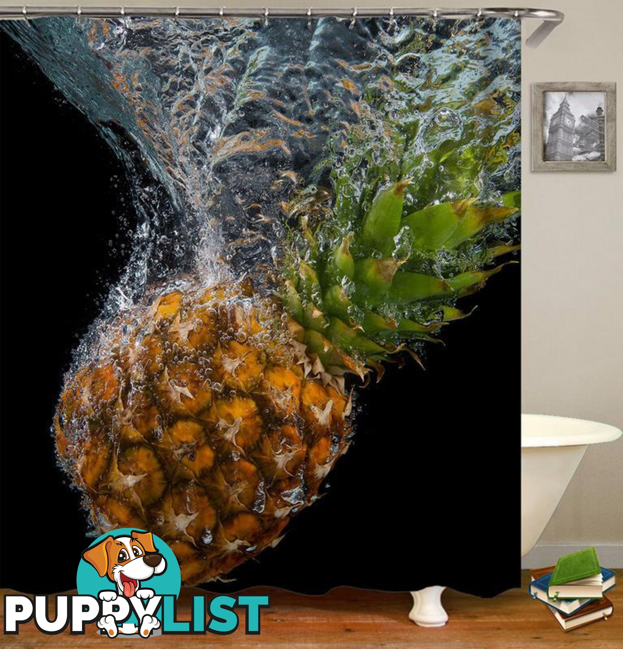 Sinking Pineapple Shower Curtain - Curtain - 7427046009812