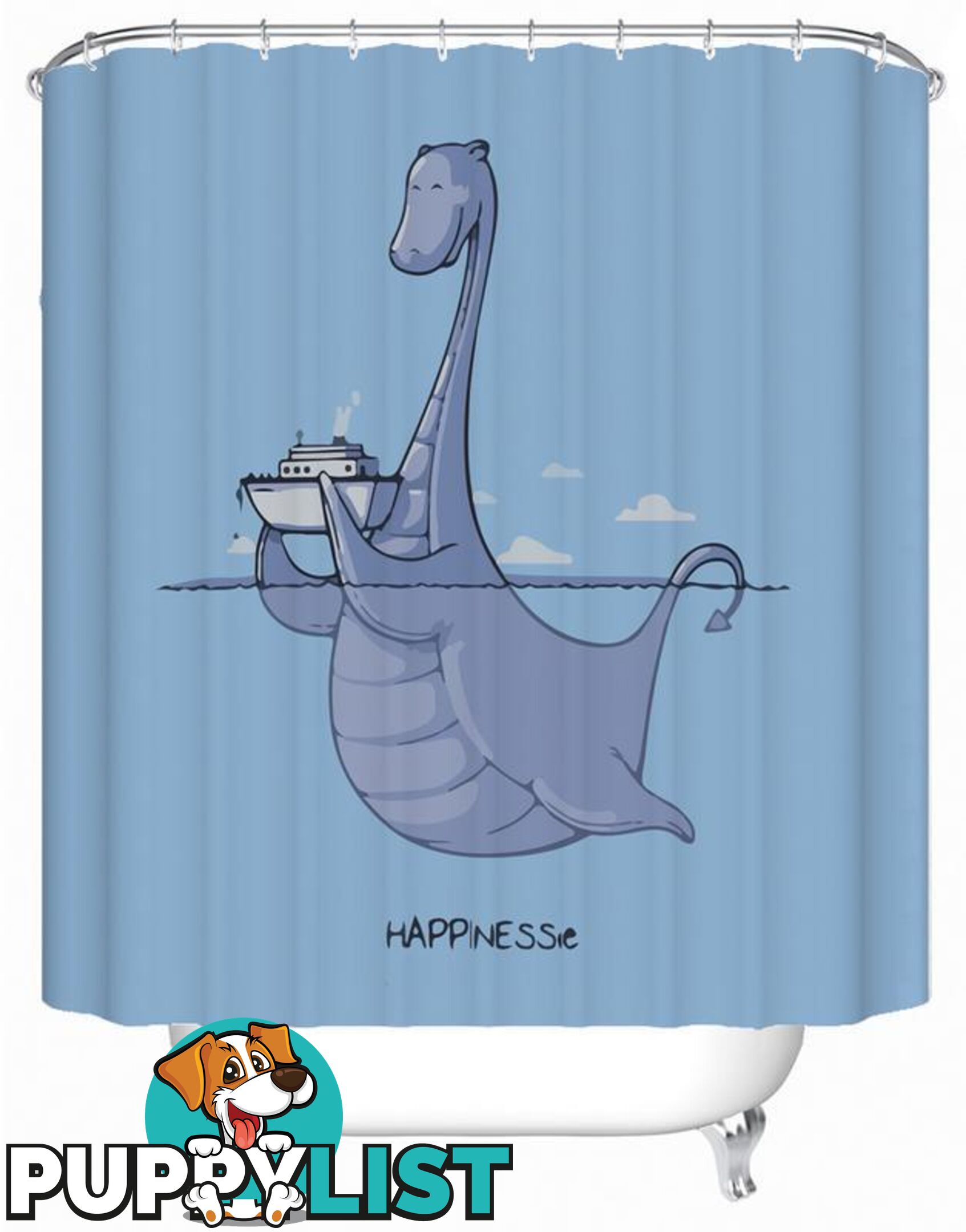 Happy Loch Ness Monster Shower Curtain - Curtain - 7427005902222