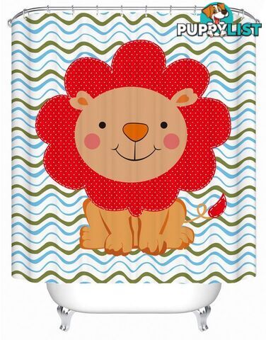 Children's Lion Drawing Shower Curtain - Curtain - 7427045920798