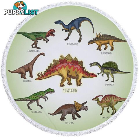 Multi Colored Dinosaurs Beach Towel - Towel - 7427046320474