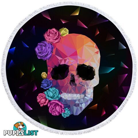 Artistic Skull and Roses Beach Towel - Towel - 7427046328944