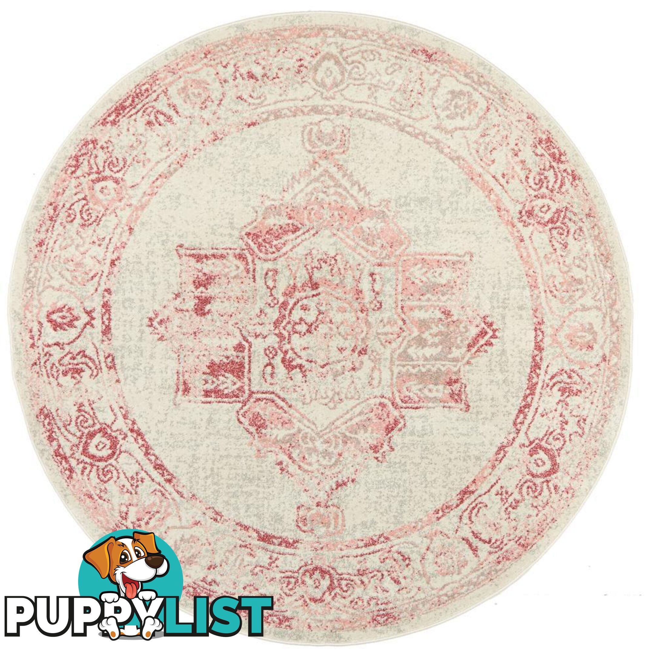 Avenue Faded Rose Round Rug - Unbranded - 9375321883160