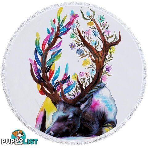 Art Painting Deer Beach Towel - Towel - 7427046330169