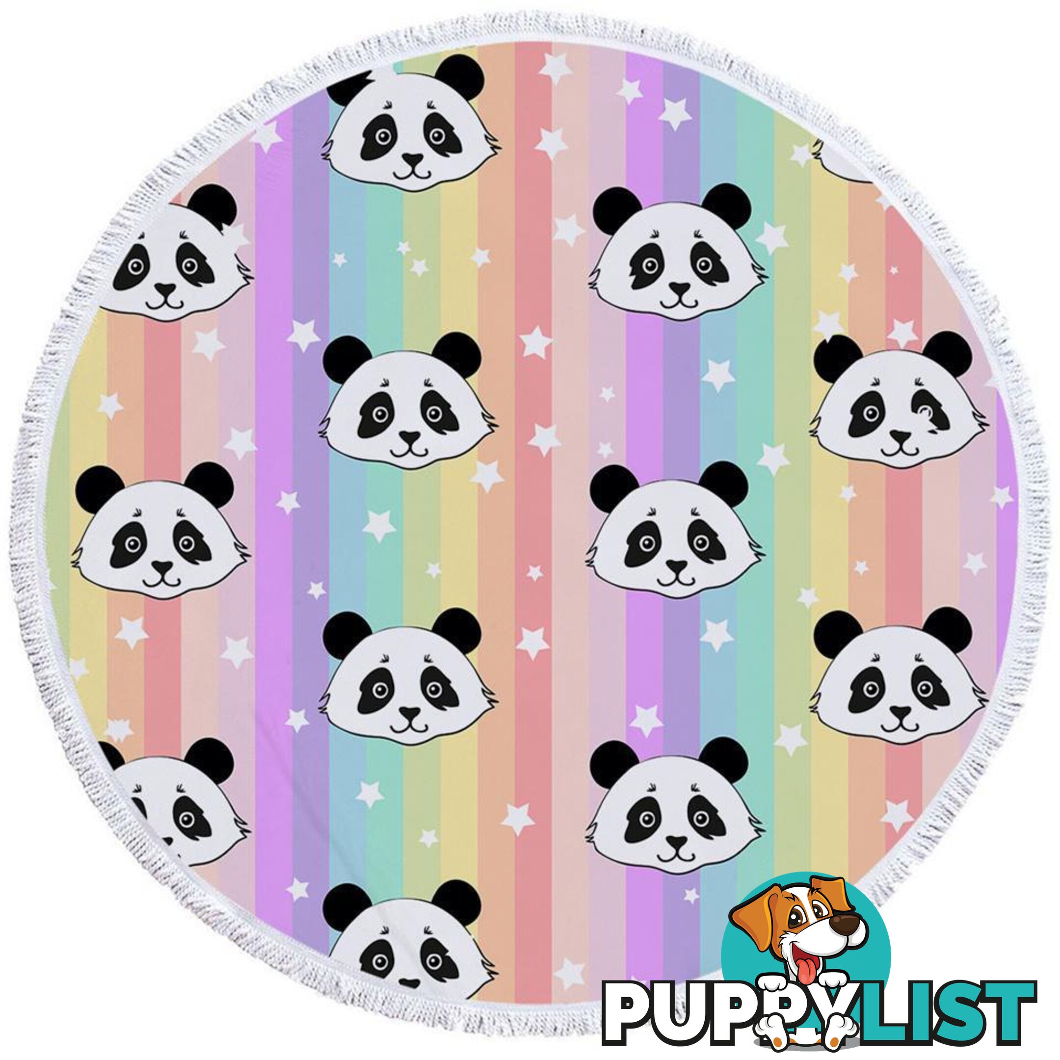 Rainbow Pandas Beach Towel - Towel - 7427046305792