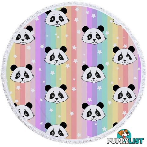 Rainbow Pandas Beach Towel - Towel - 7427046305792