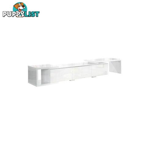 High Gloss Adjustable TV Stand Entertainment Unit 290 cm White - Artiss - 4326500284082