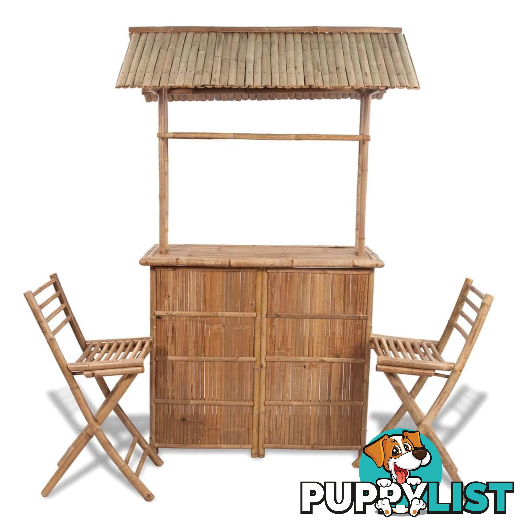 Outdoor Bar Counter Set 3 Pieces Bamboo - Unbranded - 7427046374705