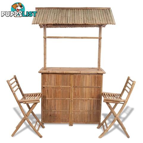 Outdoor Bar Counter Set 3 Pieces Bamboo - Unbranded - 7427046374705