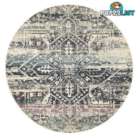 Museum Layton Blue Round Rug - Unbranded - 9375321851237