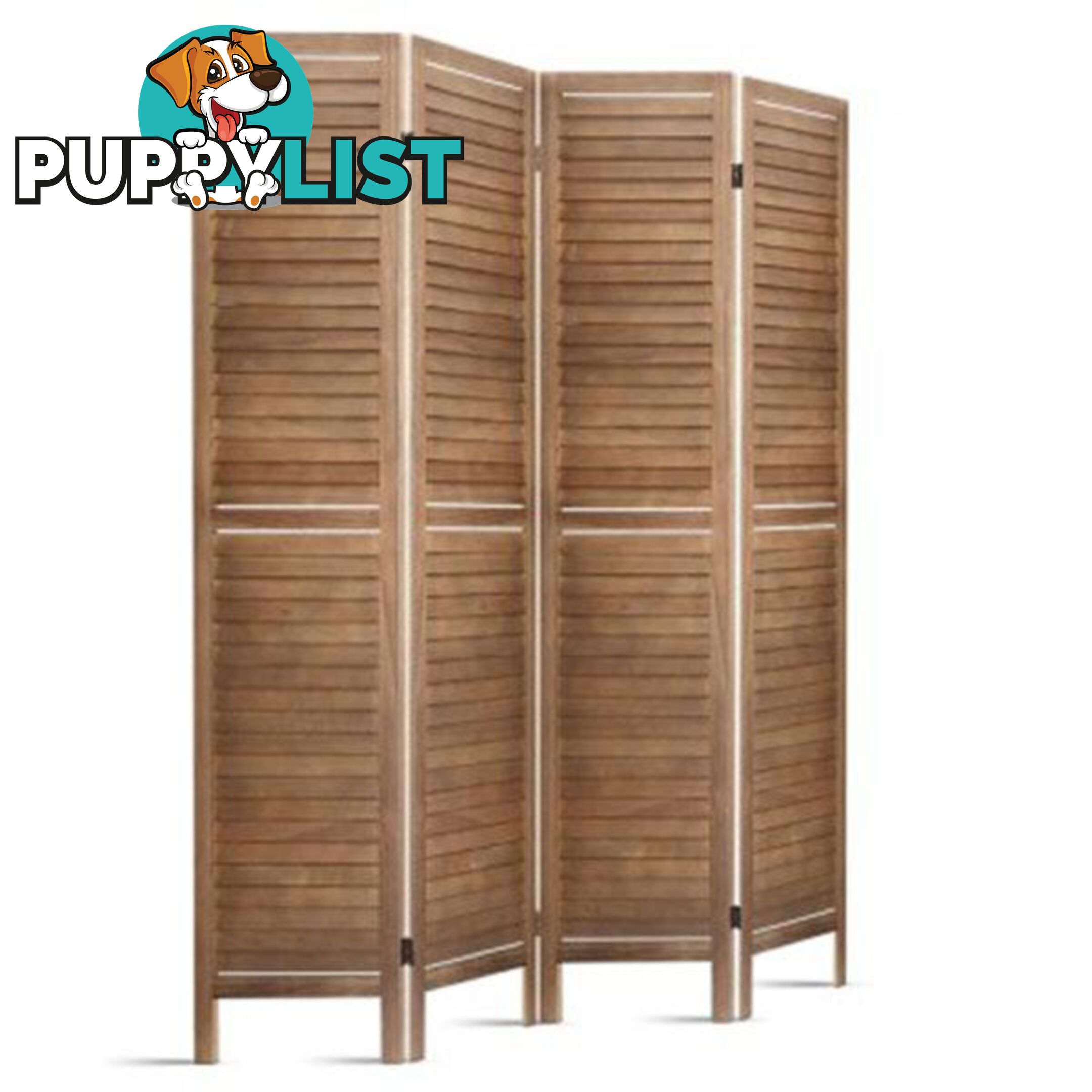 Room Divider Foldable Partition Stand 4 Panel Brown - Artiss - 9350062190814