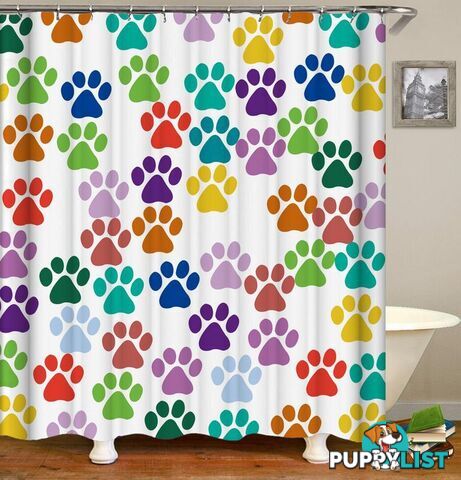 Colorful Dog Paws Shower Curtain - Curtain - 7427005914225