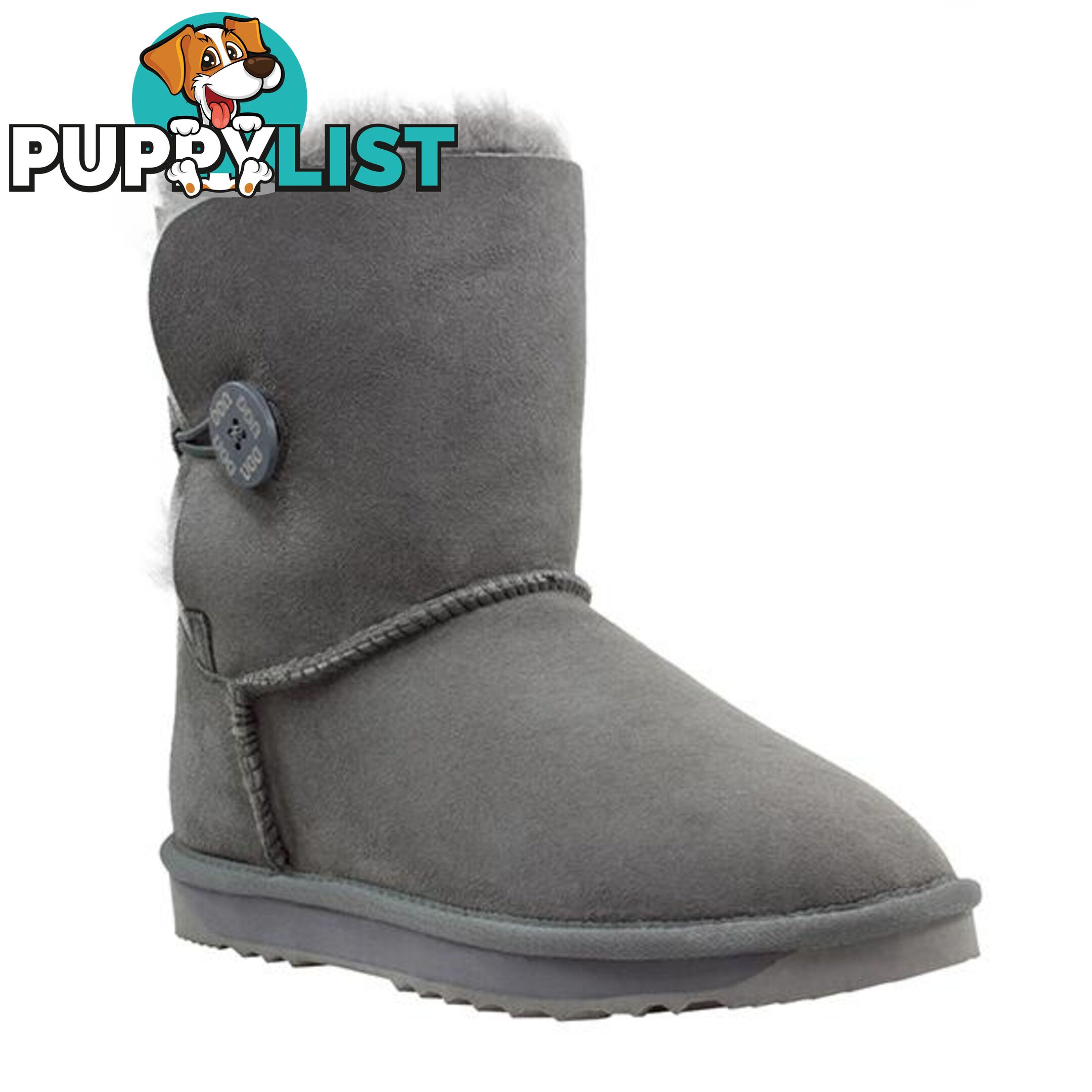 Comfort Me Australian Made Mini Bailey Button Ugg Boot Grey - Comfort Me - 822427521322