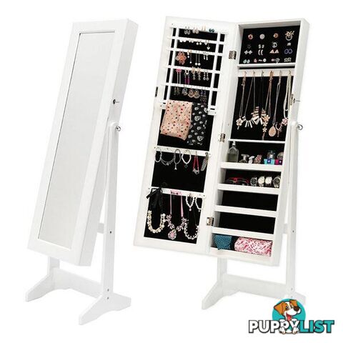 Mirror Jewellery Cabinet Luvo White - Unbranded - 9352338001053