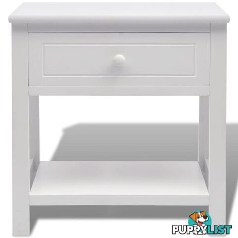 Bedside Cabinet Wood - White - Unbranded - 4326500435477