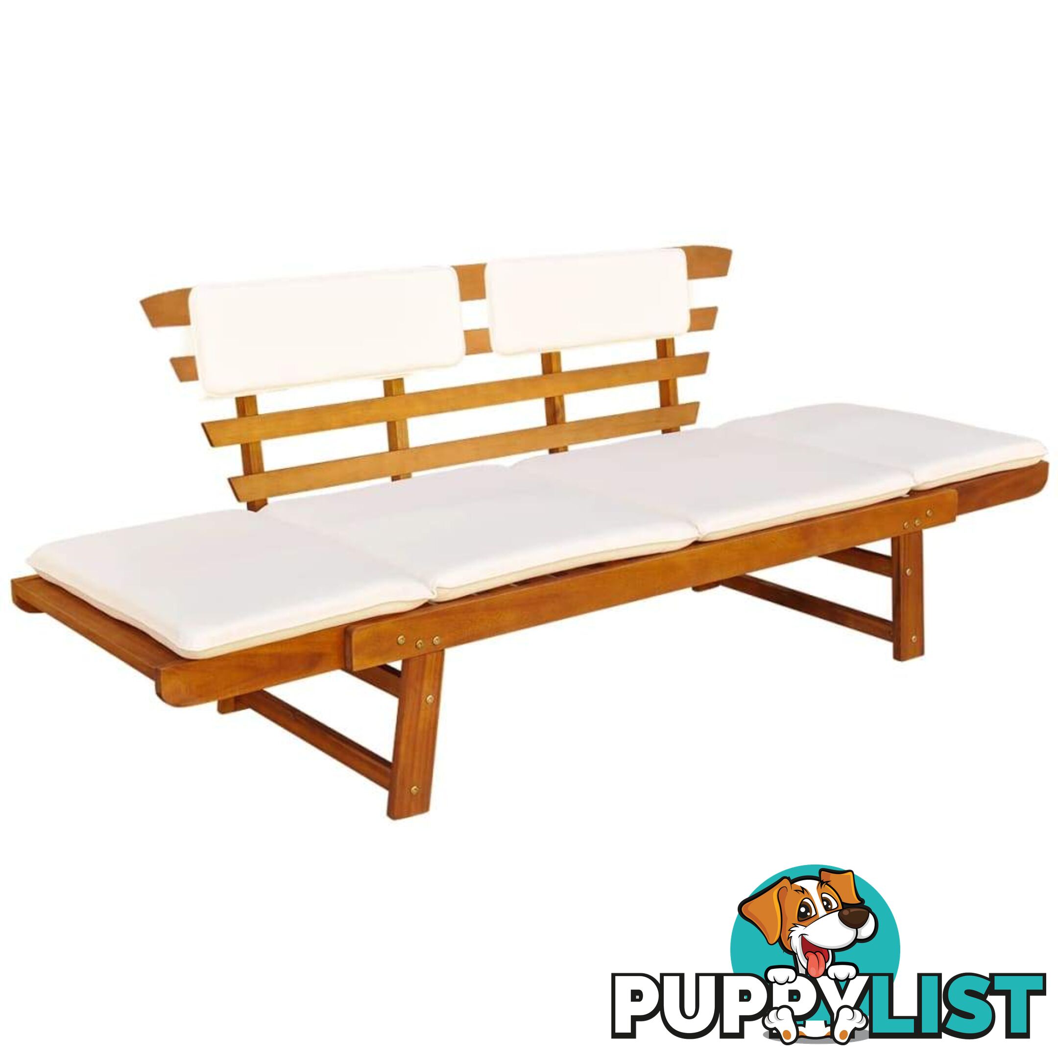 Outdoor Sun Bed/Garden Bench Solid Acacia Wood 190 x 66 x 75 Cm - Unbranded - 9476062037437