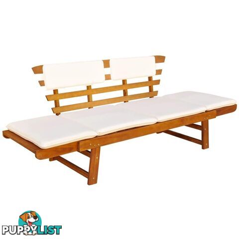 Outdoor Sun Bed/Garden Bench Solid Acacia Wood 190 x 66 x 75 Cm - Unbranded - 9476062037437