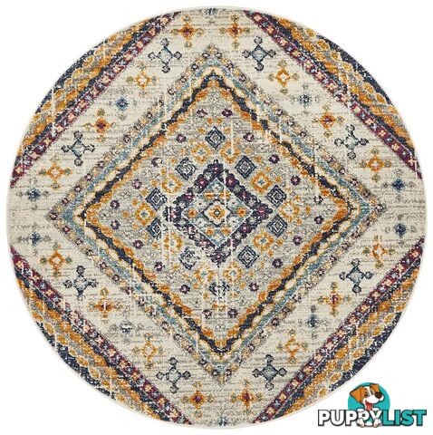 Babylon Round Diamond White Rug - Unbranded - 9375321874397