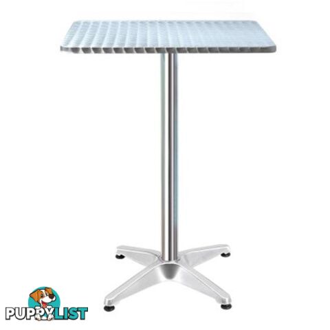 Bar Table Outdoor Furniture Adjustable Aluminium Cafe Indoor Square - Unbranded - 9355720033908