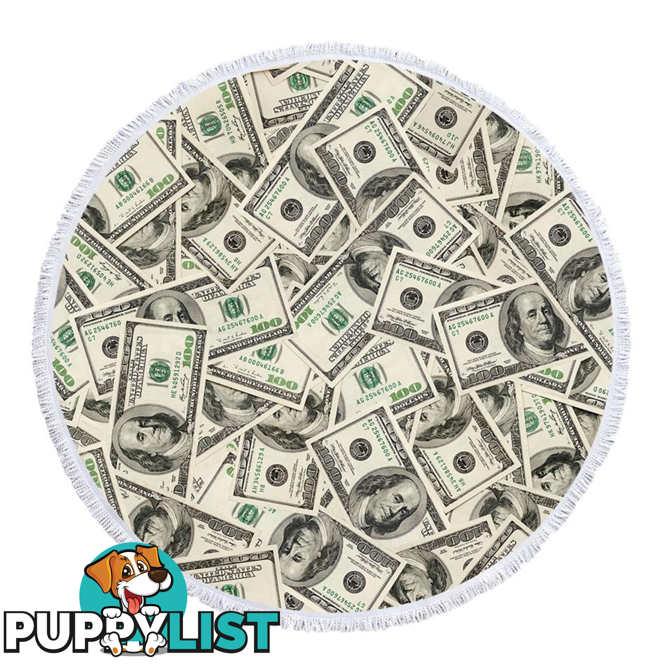 Hundred Dollar Bills Beach Towel - Towel - 7427046343626