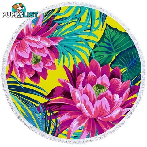 Colorful Tropical Flowers Beach Towel - Towel - 7427046310567