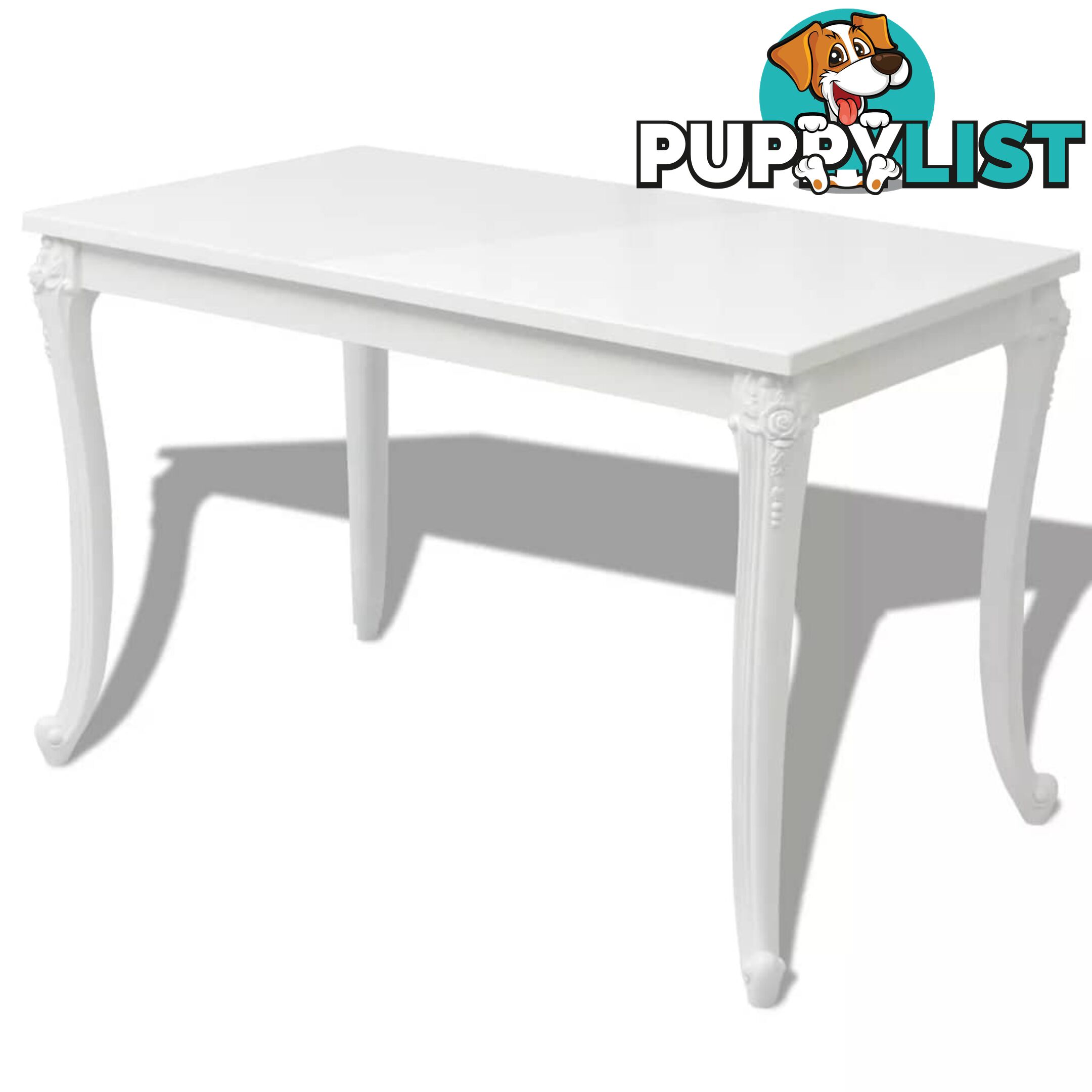 Dining Table 120 x 70 x 76 Cm High Gloss White - Unbranded - 9476062041830