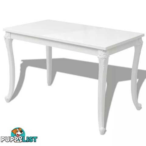 Dining Table 120 x 70 x 76 Cm High Gloss White - Unbranded - 9476062041830