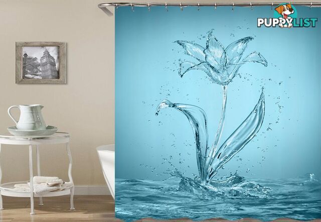 Aqua Rose Shower Curtain - Curtain - 7427005947193