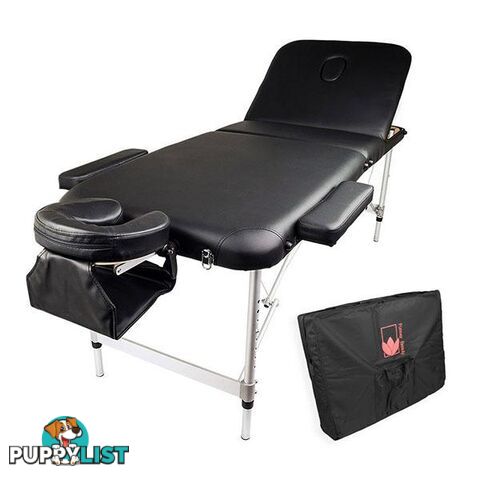 70Cm Aluminium Portable Massage Table Black - Unbranded - 9352338002302