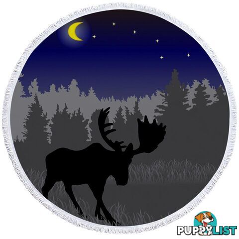 Moon Light Moose Beach Towel - Towel - 7427046304849