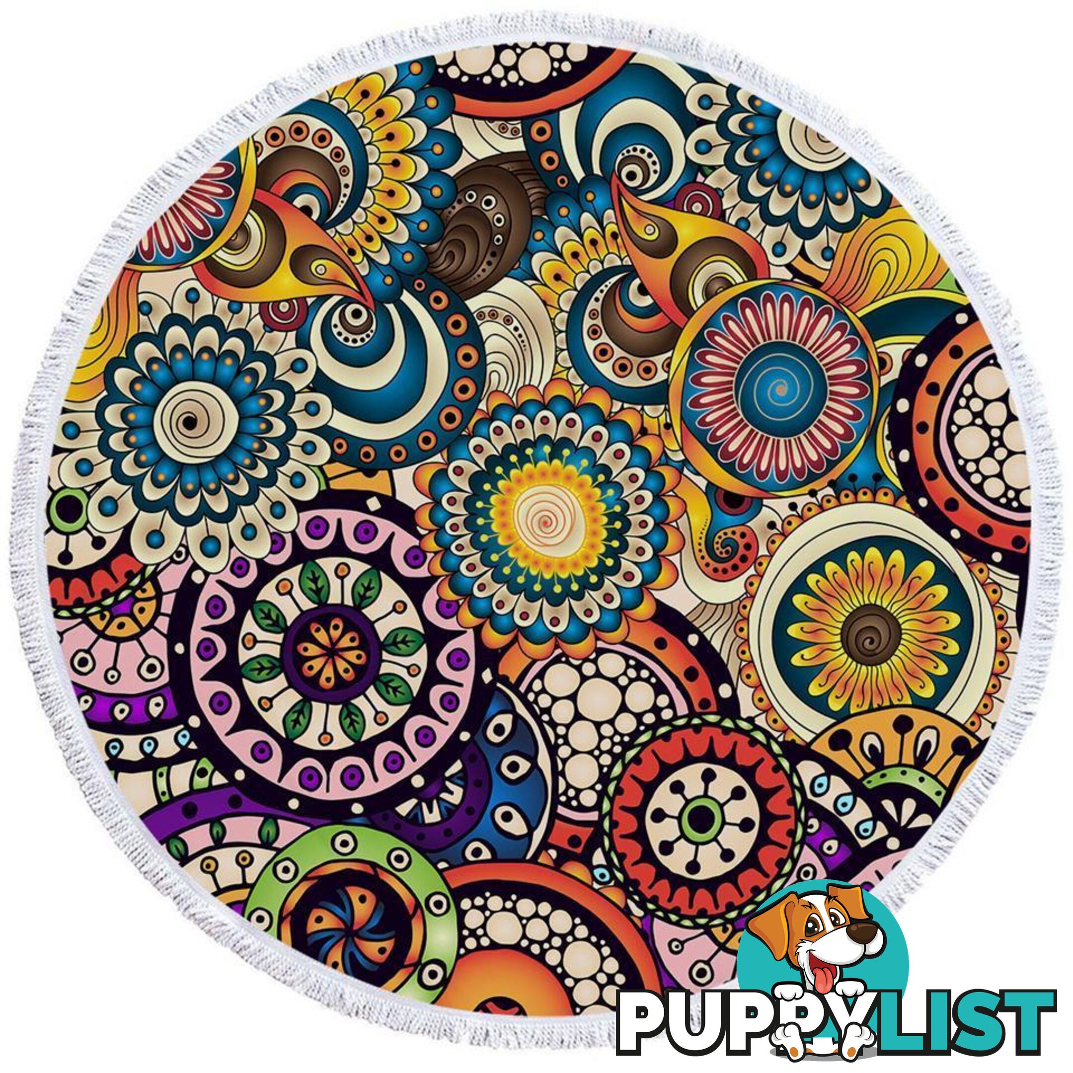 Multi Colored Little Mandalas Beach Towel - Towel - 7427046310772