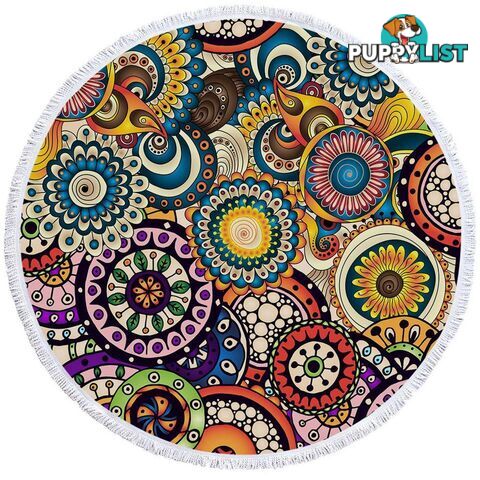 Multi Colored Little Mandalas Beach Towel - Towel - 7427046310772