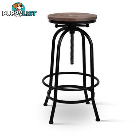 Rustic Industrial Round Bar Stool - Artiss - 4344744397825