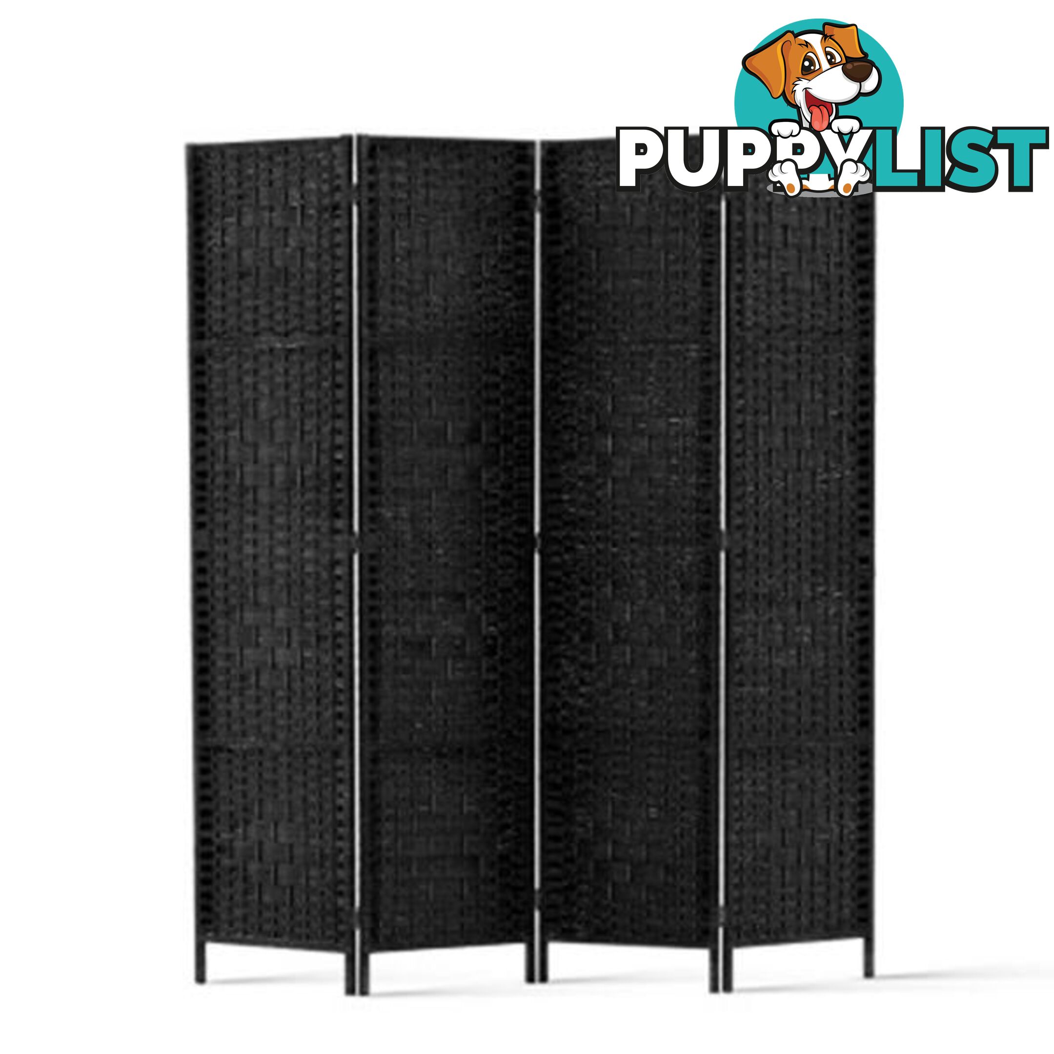 4 Panel Room Divider Privacy Screen Rattan Woven Wood Stand - Unbranded - 9350062213490