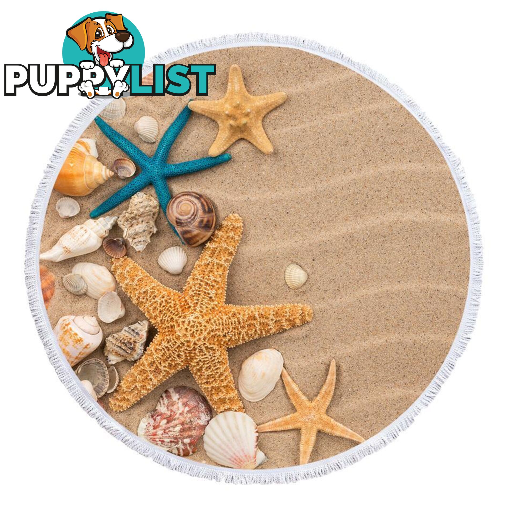 Starfish and Seashells Beach Towel - Towel - 7427046344005