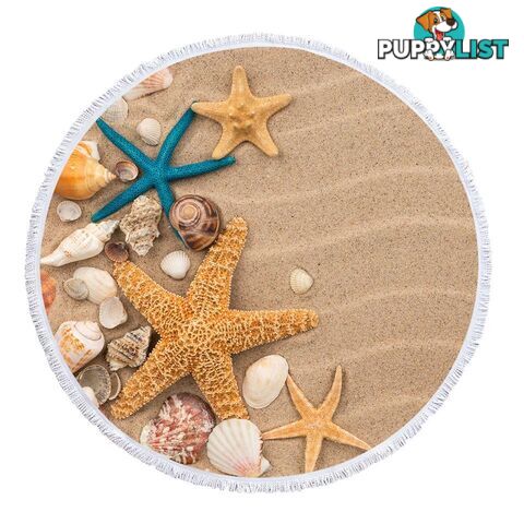 Starfish and Seashells Beach Towel - Towel - 7427046344005